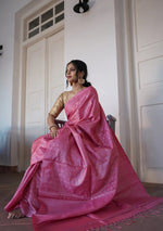 Charming Pink Jacquard Saree