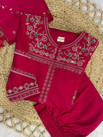 Rani Pink Mango Silk Anarkali Set