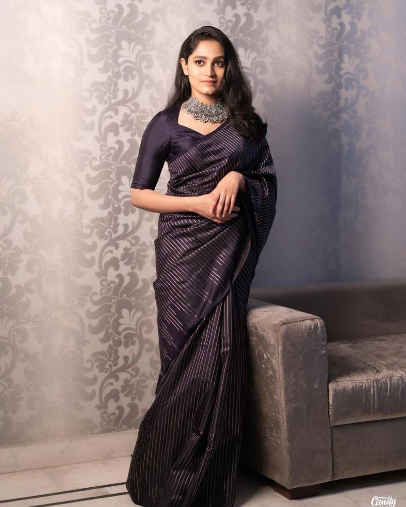 Elegant Purple Jacquard Saree