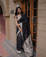 Elegant Black Jacquard Saree