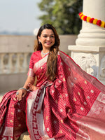 Red Jacquard Saree