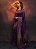 Royal Purple Jacquard Saree