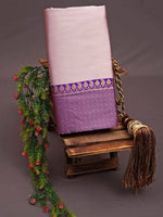 Elegant Peach Purple Jacquard Saree