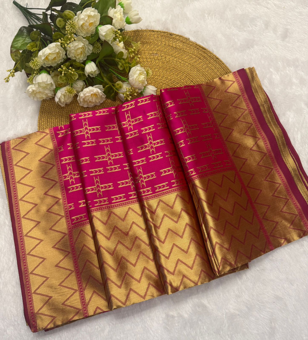 Maroon Jacquard Saree