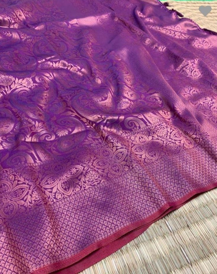 Royal Purple Jacquard Saree 