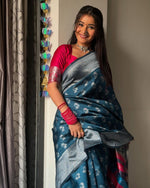 Blue Jacquard Saree