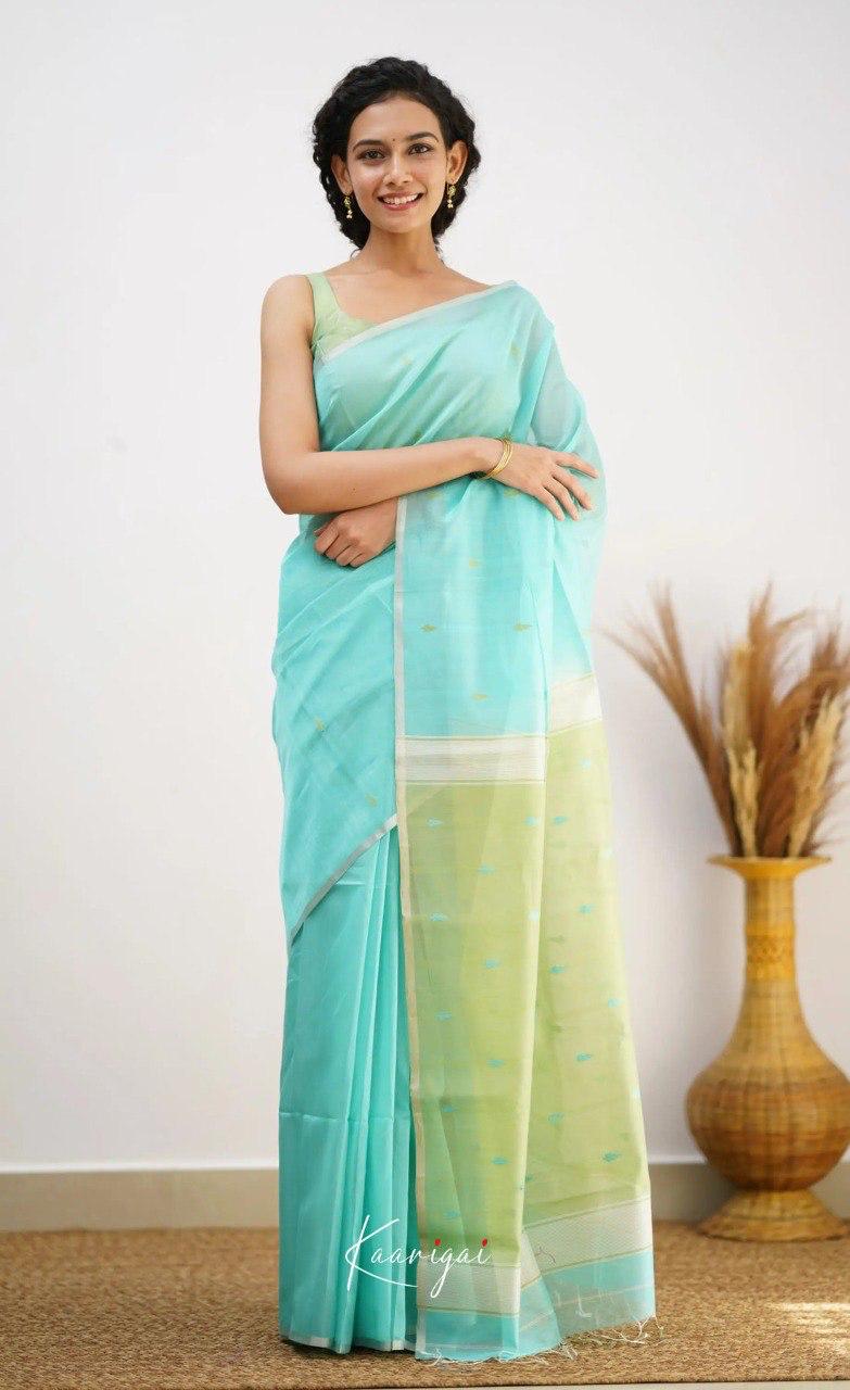 Sky Pista Jacquard Saree