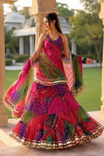 Multicolor Georgette Ruffle Sharara Set