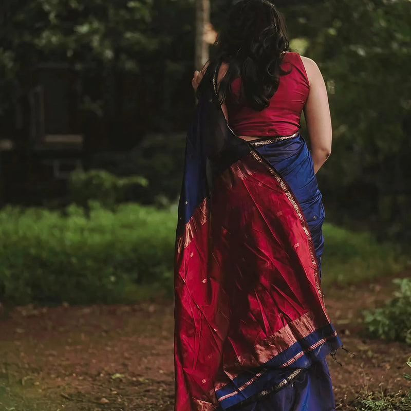 Blue Jacquard Saree