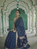 Royal Blue Jacquard Saree