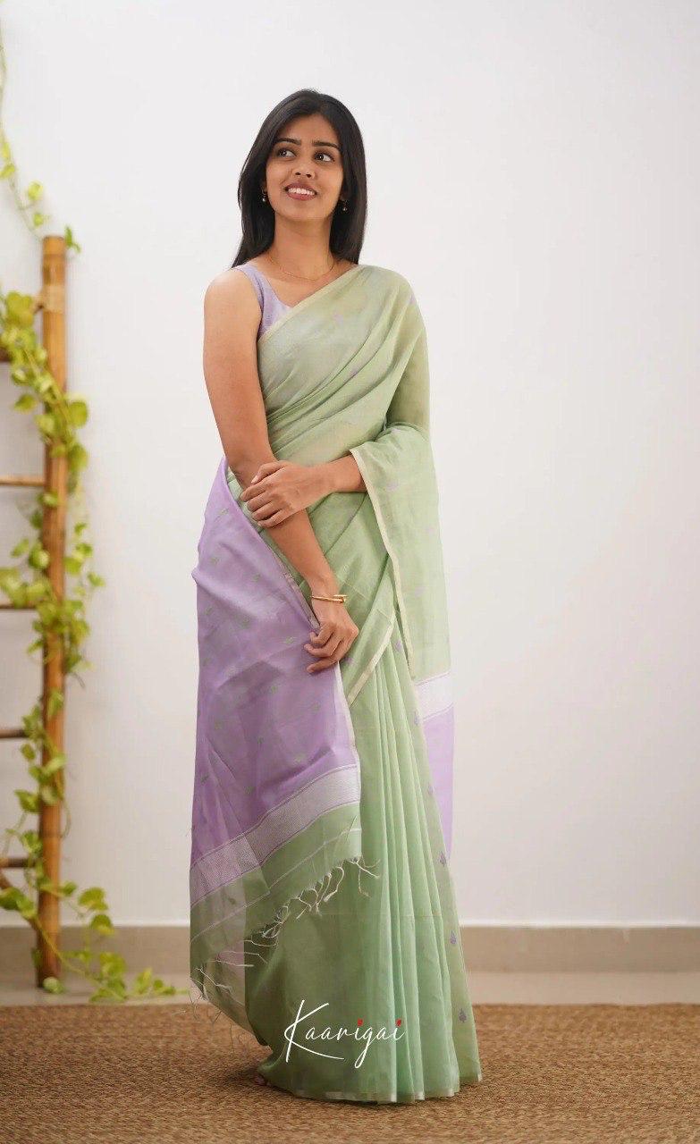 Pista Jacquard Saree
