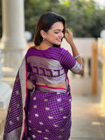 Premium Purple Jacquard Saree