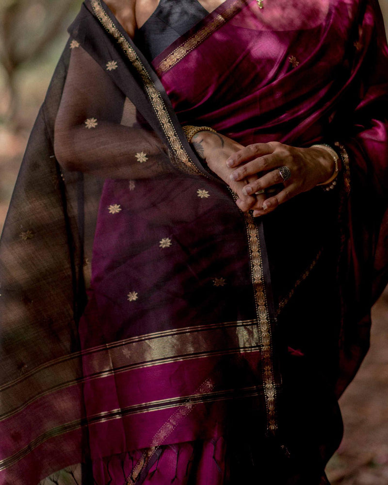 Purple Jacquard Saree