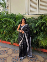 Classic Black Jacquard Saree