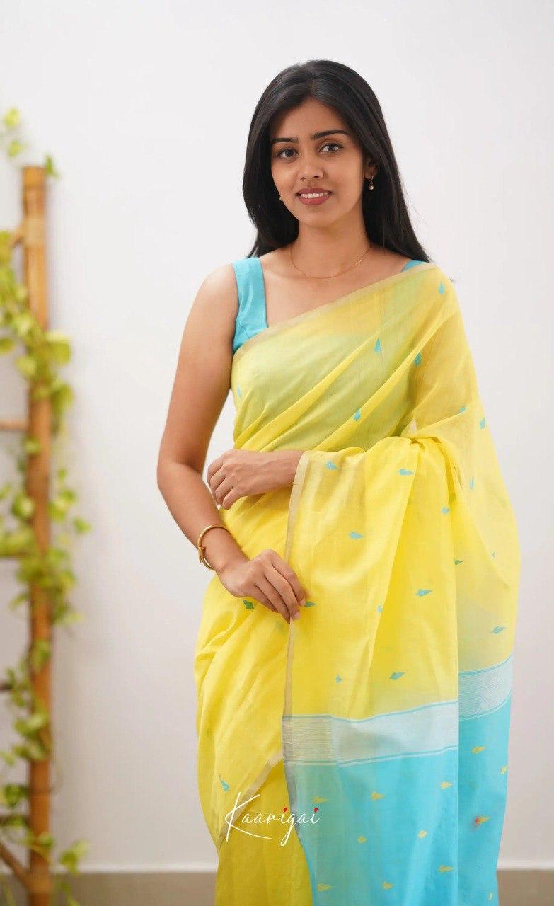 Yellow Sky Jacquard Saree