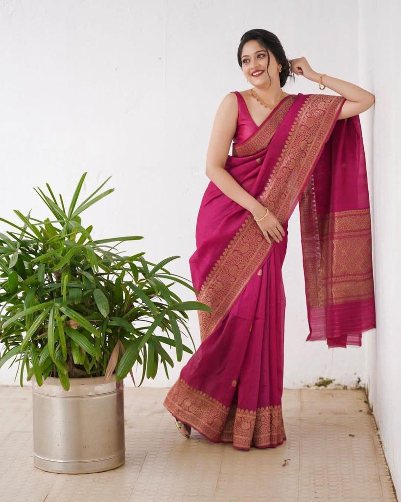 Majestic Maroon Jacquard Saree