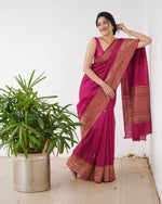 Majestic Maroon Jacquard Saree