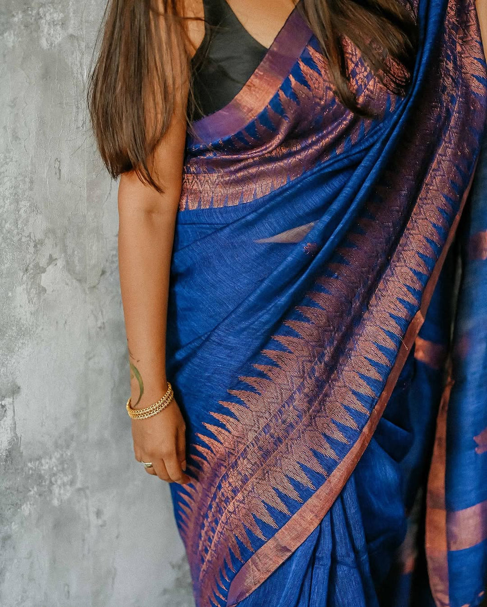 Blue Jacquard Saree