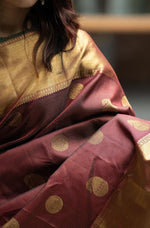 Brown Jacquard Saree