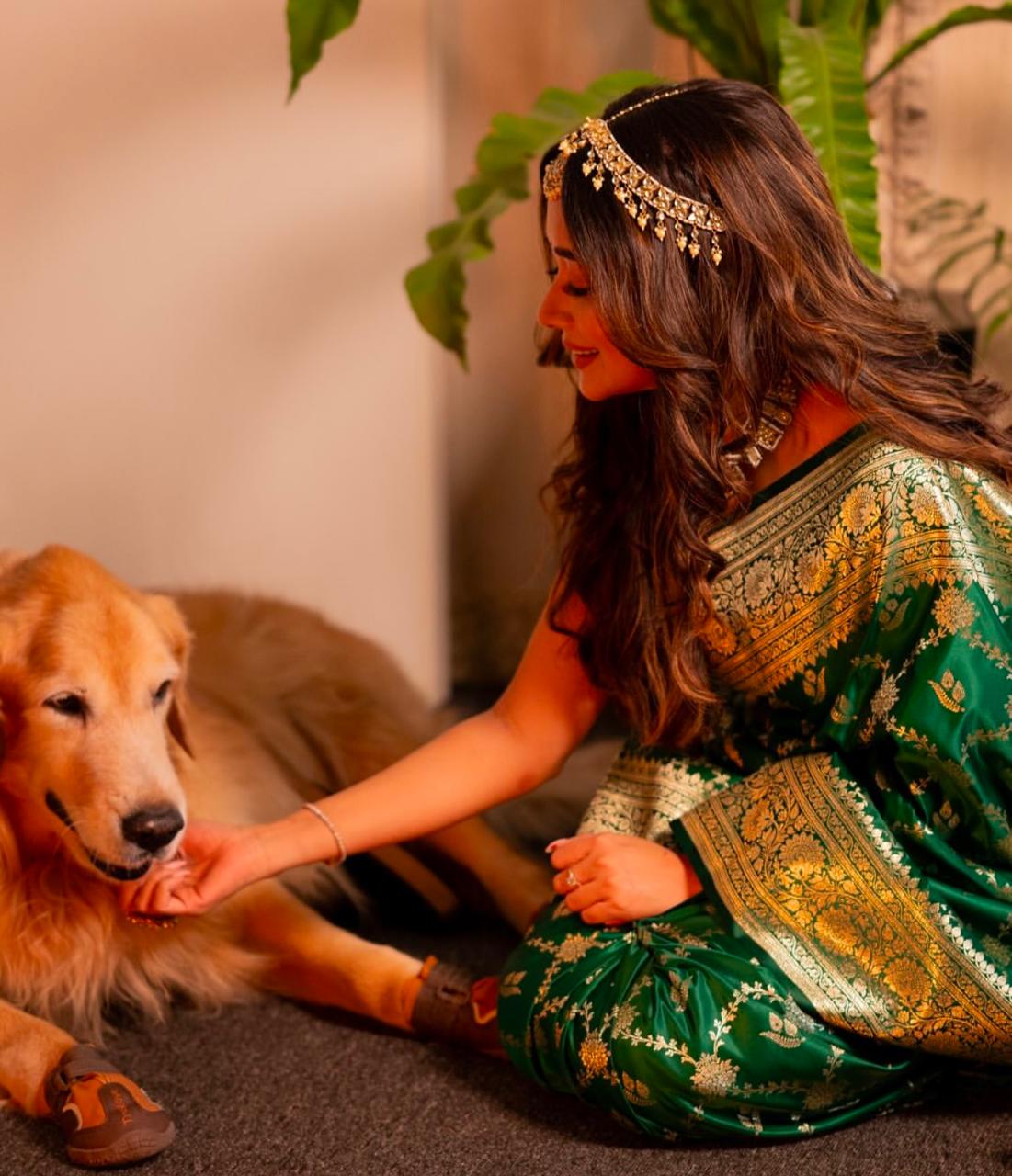 Elegant Green Jacquard Saree