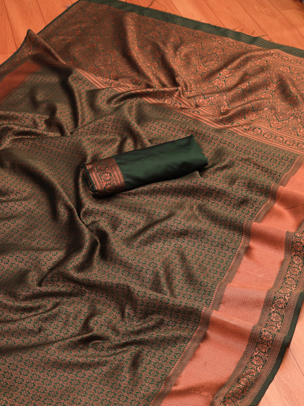 Mahendi Green Jacquard Saree