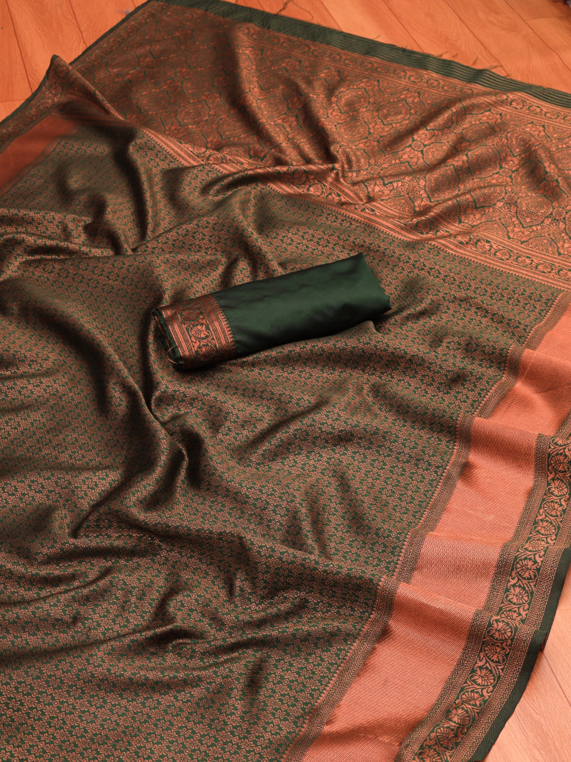 Mahendi Green Jacquard Saree