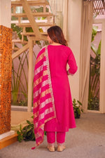 Pink Vichitra Silk Suit Set