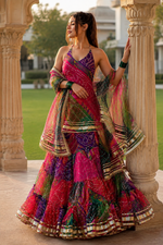 Multicolor Georgette Ruffle Sharara Set