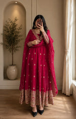 Ruby Elegant Fandy Silk Anarkali Suit Set