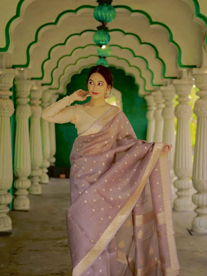 Light Purple Jacquard Saree – Soft, Elegant & Perfect for Every Celebration
