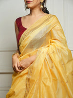 Yellow Jacquard Saree