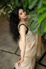Vanilla Jacquard Saree