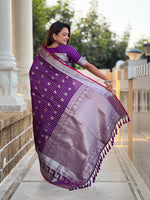 Premium Purple Jacquard Saree