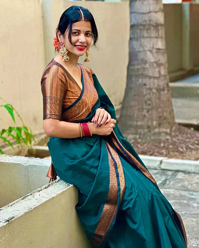 Dark Blue Jacquard Saree – Soft Elegant Weave for Festive & Celebration Wear