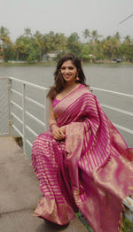 Blush Pink Jacquard Saree