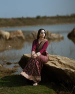 Maroon Jacquard Saree