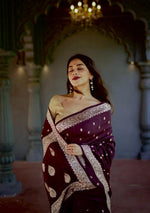 Wine Jacquard Saree