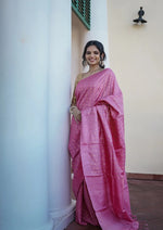 Charming Pink Jacquard Saree
