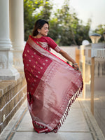 Red Jacquard Saree