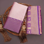 Elegant Peach Purple Jacquard Saree
