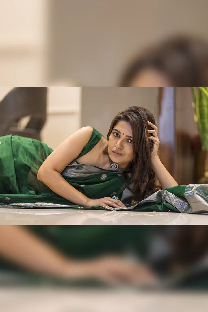 Mahendi Green Jacquard Saree