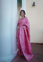 Charming Pink Jacquard Saree 