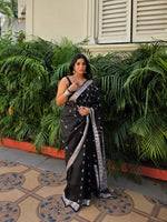 Classic Black Jacquard Saree