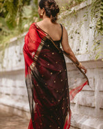 Red Jacquard Saree