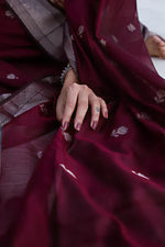 Royal Wine Jacquard Saree