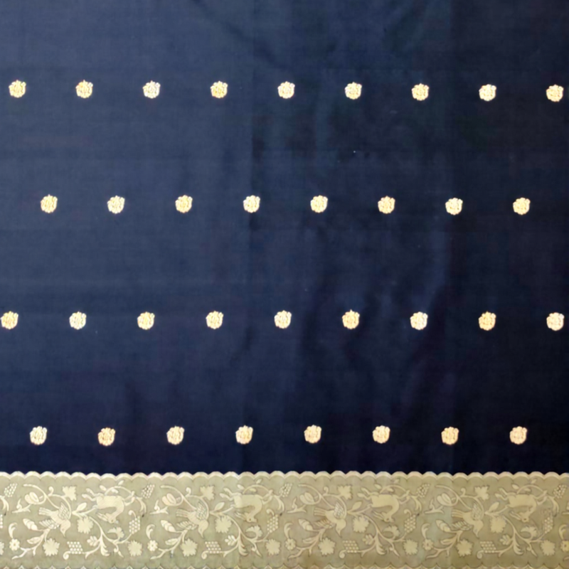 Navy Blue Jacquard Saree