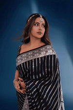 Black Jacquard Saree