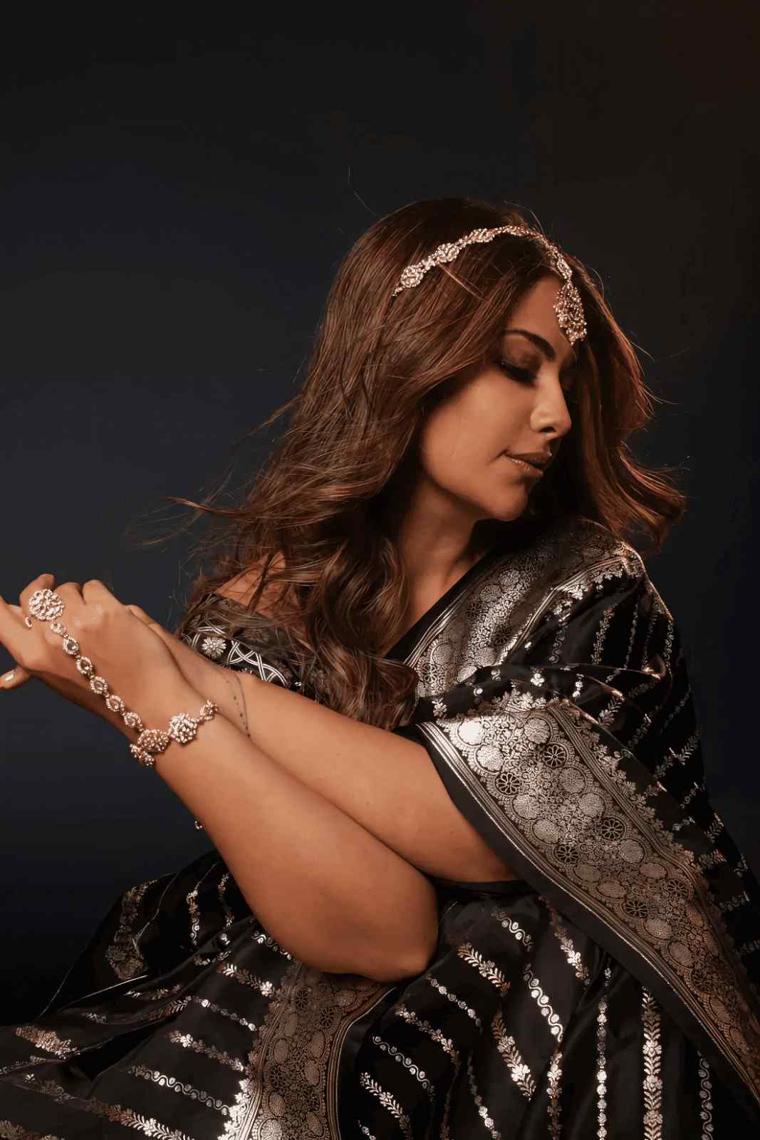 Black Jacquard Saree