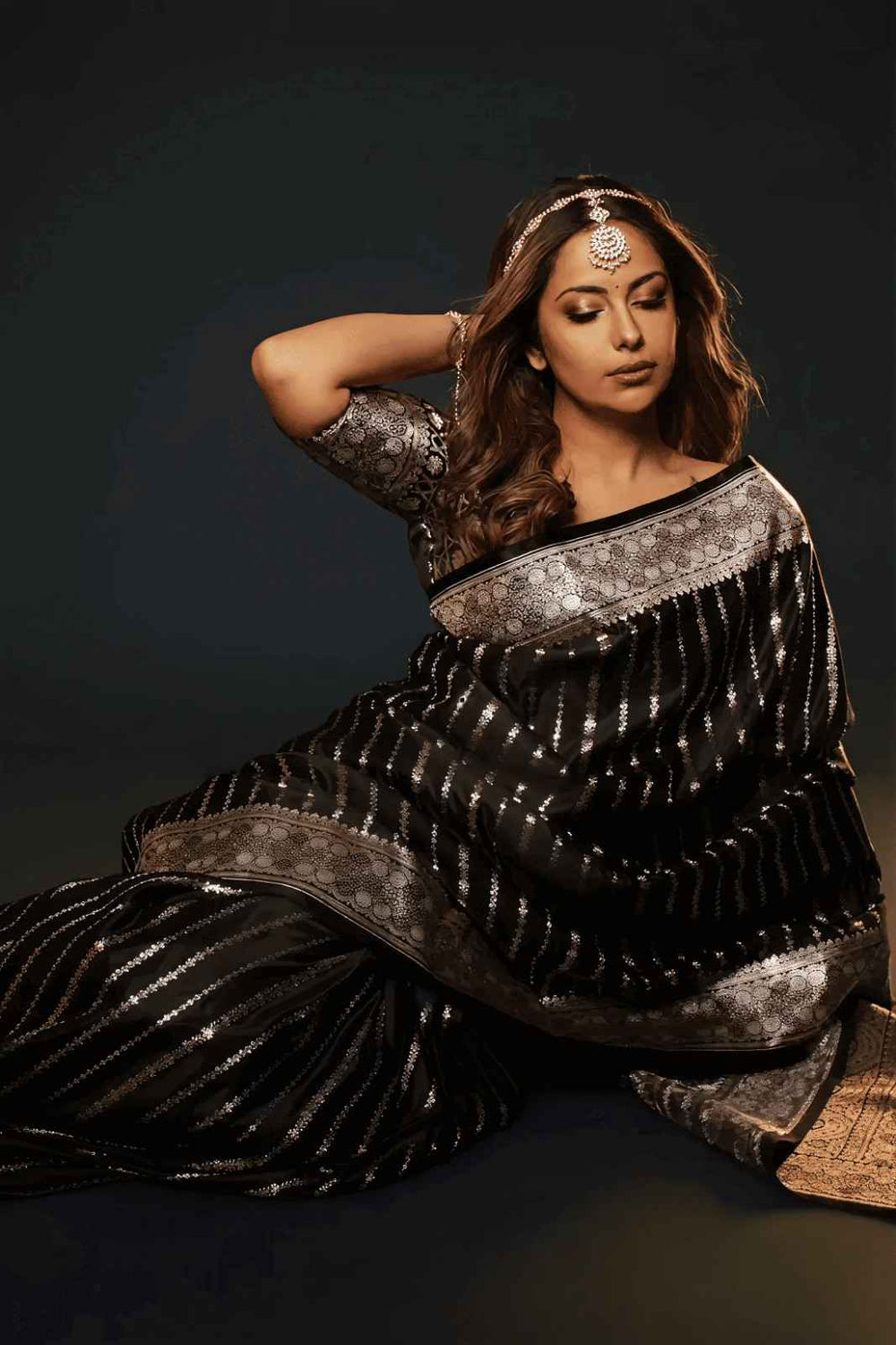 Black Jacquard Saree