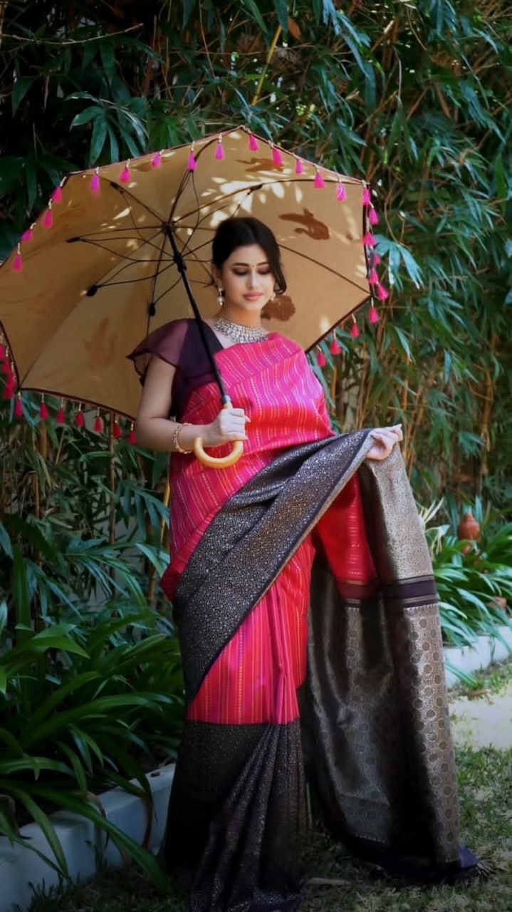 Stylish indian ethnic party wear banarasi saree